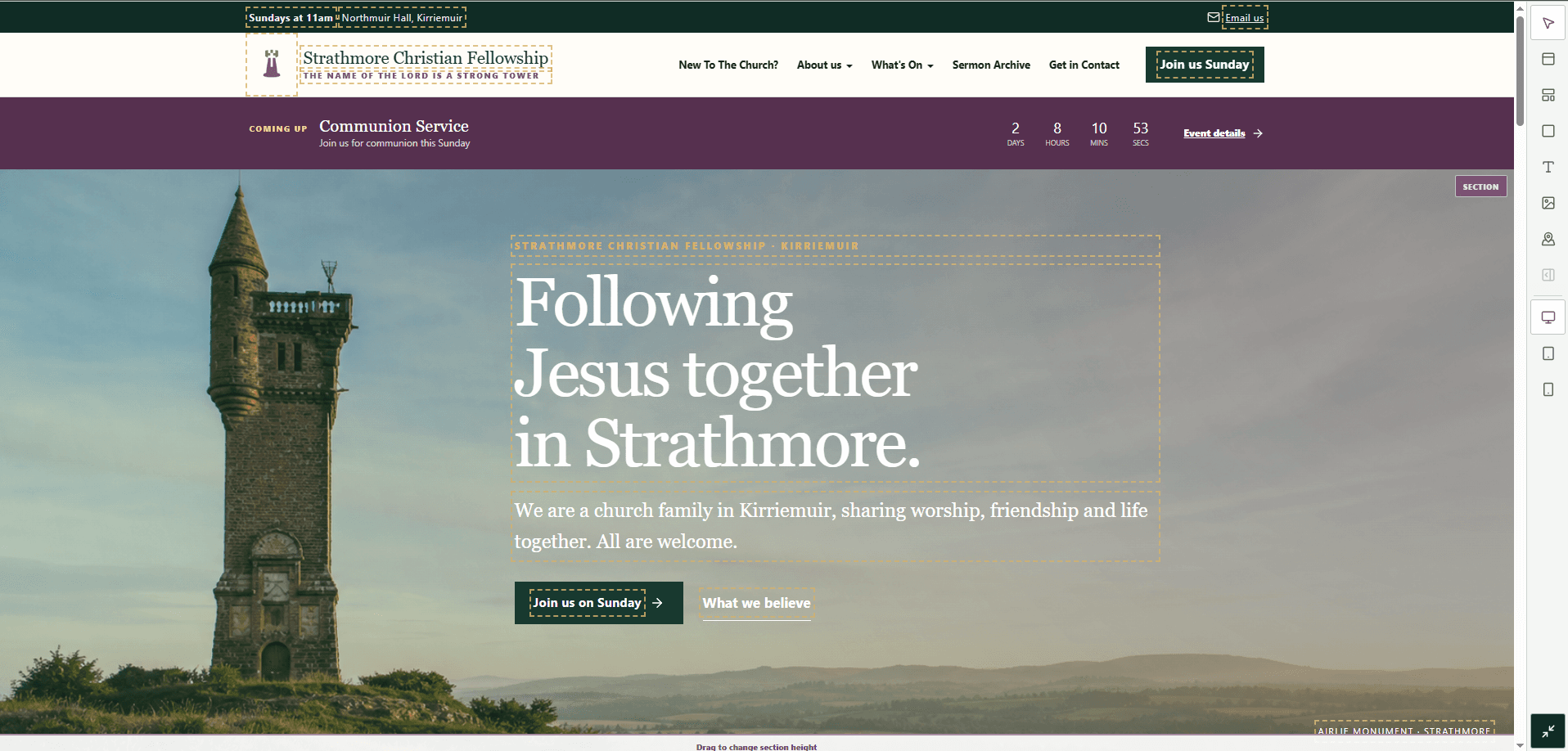 Strathmore content manager and visual page editor.